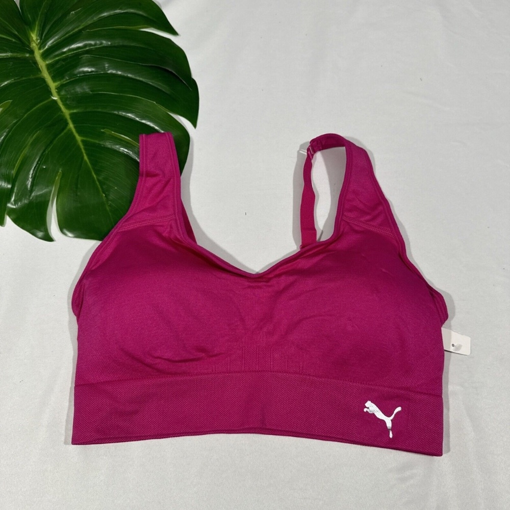 NEW PUMA [ Large ] Seamless Convertible Sports Bra in Hot Pink‎